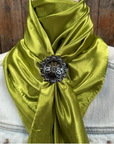 35X35" Solid Light Green Wild Rag / Scarf WRS22 - Western Concho Wild Rag Slides - Assorted
