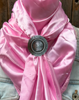 35X35" Solid Pink Wild Rag / Scarf WRS27 - Western Concho Wild Rag Slides - Assorted