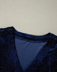 Plus Size Textured Velvet Buttoned Tiered Dress