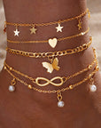 Luisa Butterfly Layer Pendant anklet