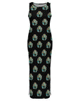 Baha Ranch Turquoise Naja Sleeveless Bodycon Side Slit Maxi Dress