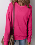 Ainsley Crisscross Stitching Loose Sweatshirt