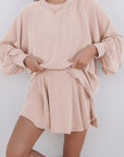 Corded Top and Ruffle Mini Skort Set