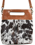 ADBGS160BRW American Darling Hand Tooled Hair On Genuine Leather Women Bag Western Handbag Purse