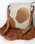 American Darling Messenger Hand Tooled Hair On Genuine Leather Western Women Bag Handbag Purse | Cute