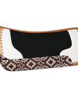 HILASON Western Wool Felt Horse Saddle Pad W/ Distressed Wear Leather | for Horses