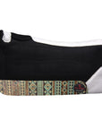 HILASON Western Wool Felt Horse Saddle Pad W/ Distressed Wear Leather | for Horses
