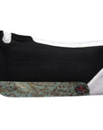 Western Wool Felt Horse Saddle Pad W/ White Alligator Print Leather