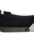 Western Wool Felt Horse Saddle Pad W/ White Alligator Print Leather