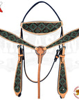 Western Horse Headstall Breast Collar Set Tack American Leather  Hilason