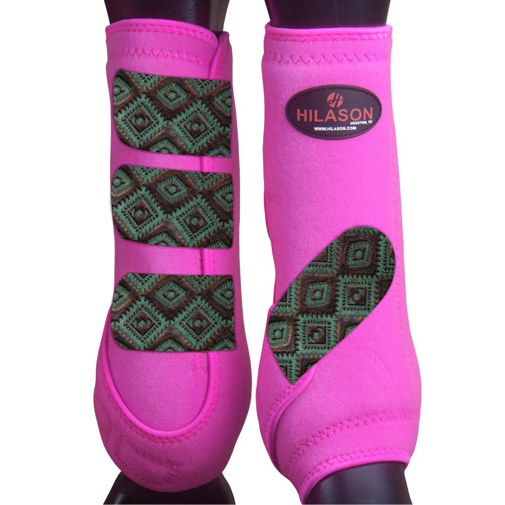 Large Hilason Horse Medicine Sports Boots Rear Hind Leg
