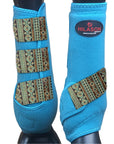 Large Hilason Horse Medicine Sports Boots Rear Leg Turquoise