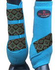 Turquoise Aztec & Copper Large HILASON Horse Medicine Sports Boots Rear Hind Leg Large| Boots