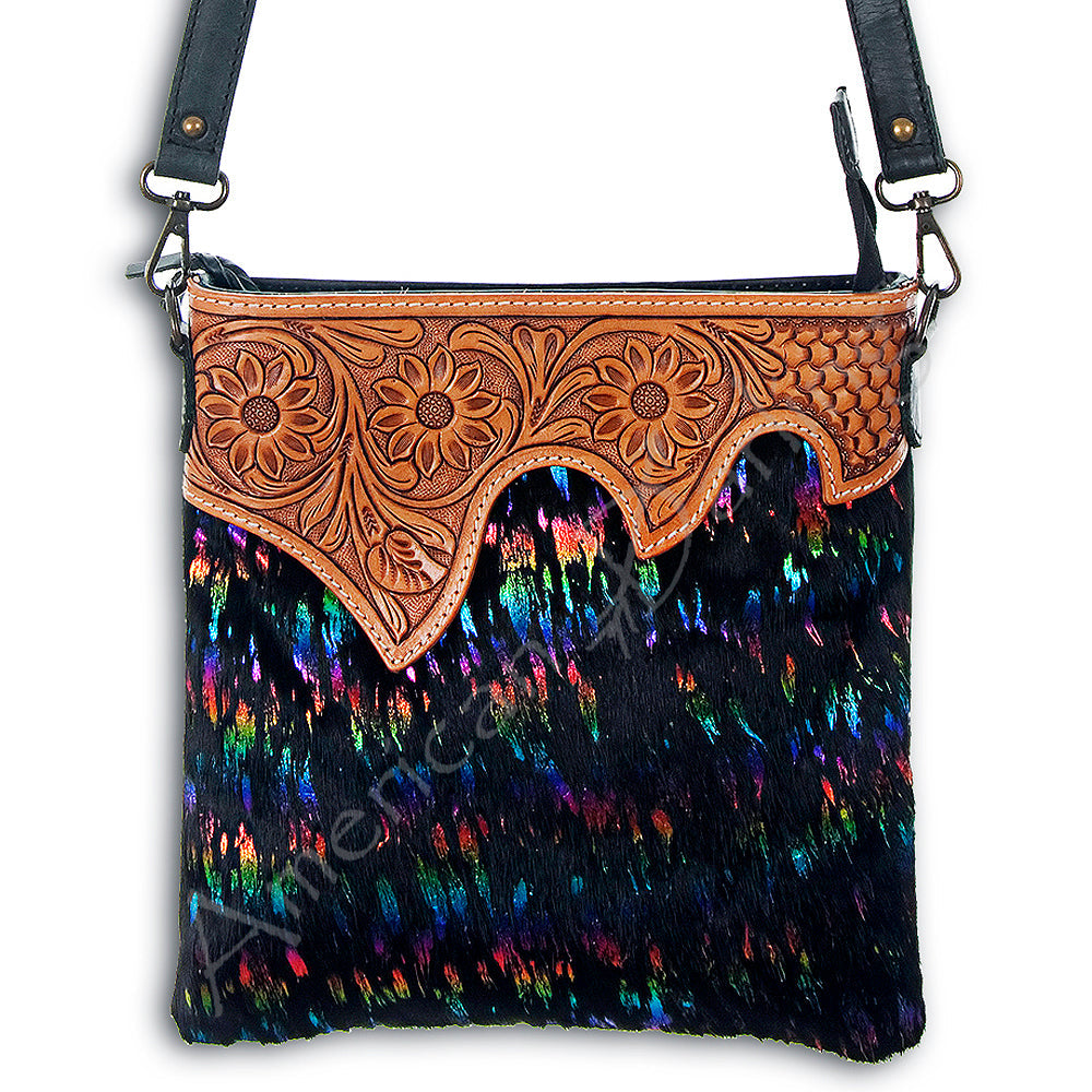 American Darling Crossbody Hair On Genuine Leather women bag western handbag purse