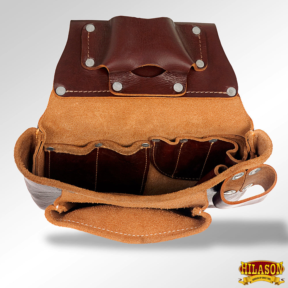 HILASON Leather Tool Bag Construction Handyman Farmers Organizer Storage Bags For Men Electrician Tools Home &amp; Wood Work