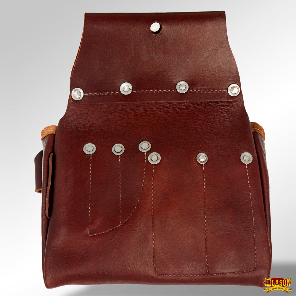 HILASON Leather Tool Bag Construction Handyman Farmers Organizer Storage Bags For Men Electrician Tools Home &amp; Wood Work