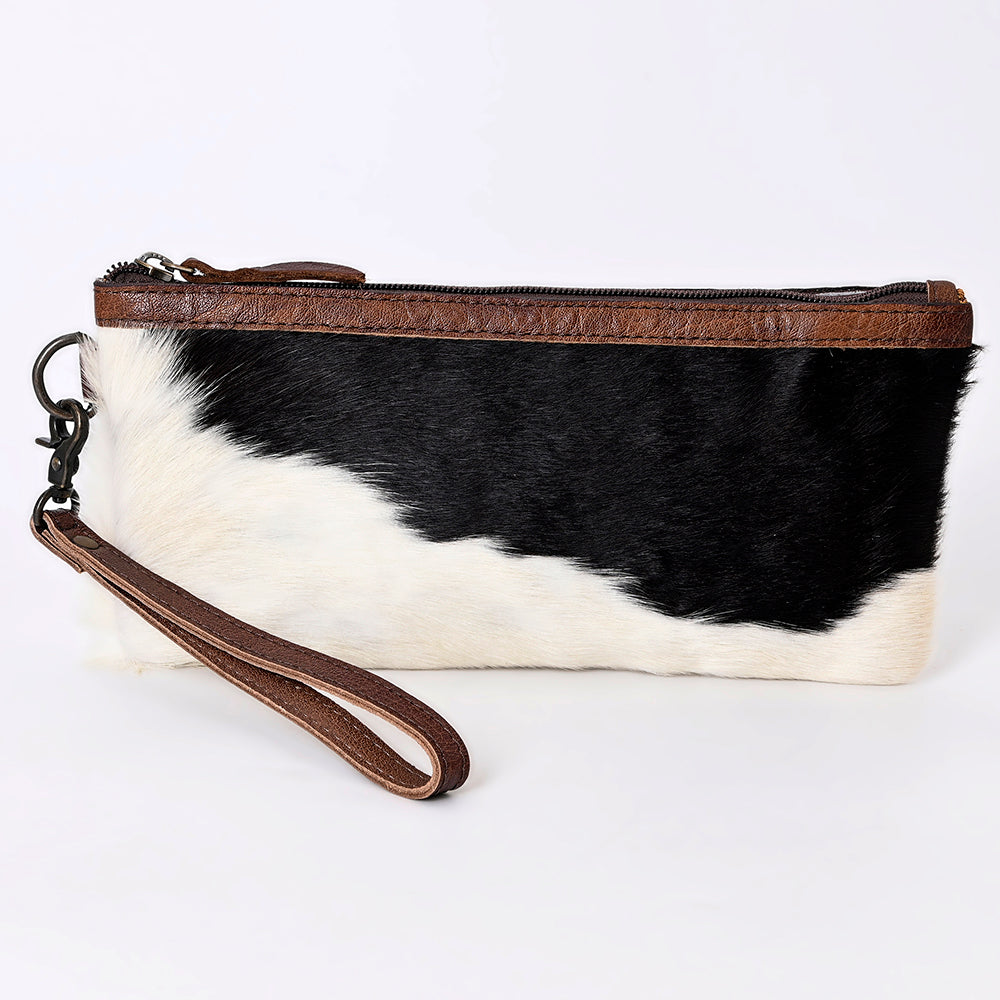 American Darling ADBG344BRW Wristlet Hair On Genuine Leather Women Bag Western Handbag Purse