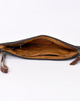 American Darling ADBG344BRW Wristlet Hair On Genuine Leather Women Bag Western Handbag Purse