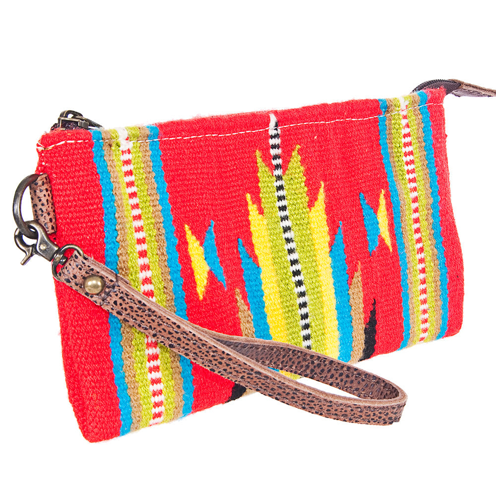 American Darling ADBG344DAR3 Wristlet Saddle Blanket Genuine Leather Women Bag Western Handbag Purse