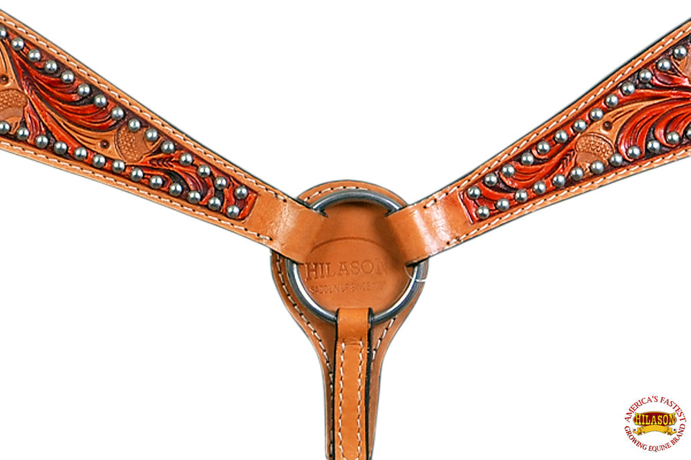 Hilason Western American Leather Horse Breastcollar Dual Tone