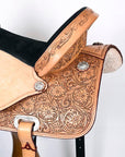 Rugged Western Trail Saddle With American Leather Flex Tree For Extended Journeys