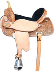 Rugged Western Trail Saddle With American Leather Flex Tree For Extended Journeys