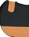 32X32 Hilason Western Contoured Horse Saddle Pad Wool Felt Round Black