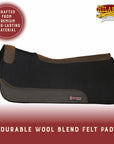 32X32 Hilason Western Contoured Horse Saddle Pad Wool Felt Round Black