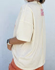 Floral Patchwork Raw Seam Oversize Tee