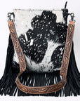 American Darling Messenger Hand Tooled Hair On Genuine Leather Western Women Bag Handbag Purse | Cute