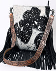 American Darling Messenger Hand Tooled Hair On Genuine Leather Western Women Bag Handbag Purse | Cute
