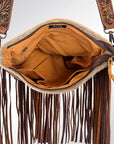 American Darling Messenger Hand Tooled Hair On Genuine Leather Western Women Bag Handbag Purse | Cute