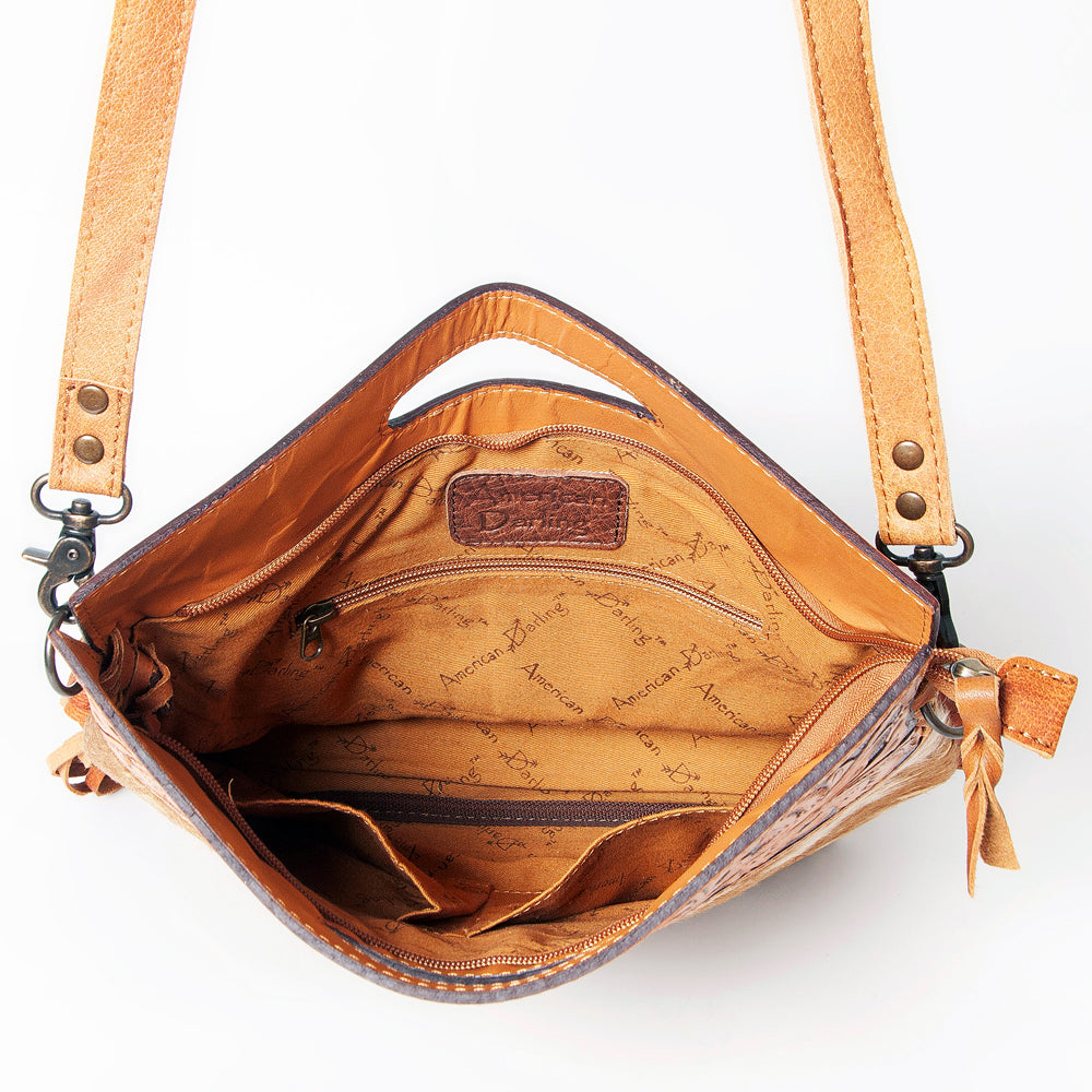 American Darling Clutch Hand Tooled Hair On Genuine Leather Women Bag Western Handbag Purse