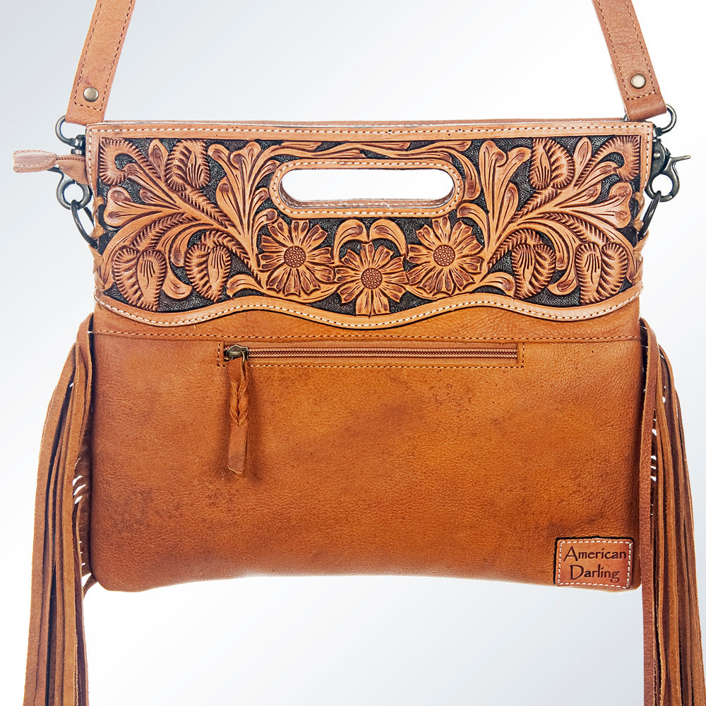 American Darling Clutch Hand Tooled Saddle Blanket Fabric Genuine Leather Western Women Bag Handbag Purse | Purses for Cute