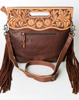 American Darling Clutch Hand Tooled Saddle Blanket Fabric Genuine Leather Western Women Bag Handbag Purse | Purses for Cute