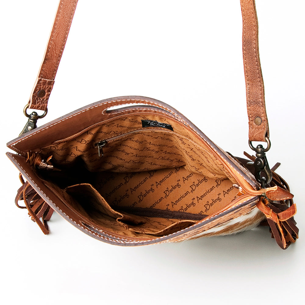 American Darling Clutch Hand Tooled Hair on Genuine Leather Western Women Bag Handbag Purse | Purses for Cute