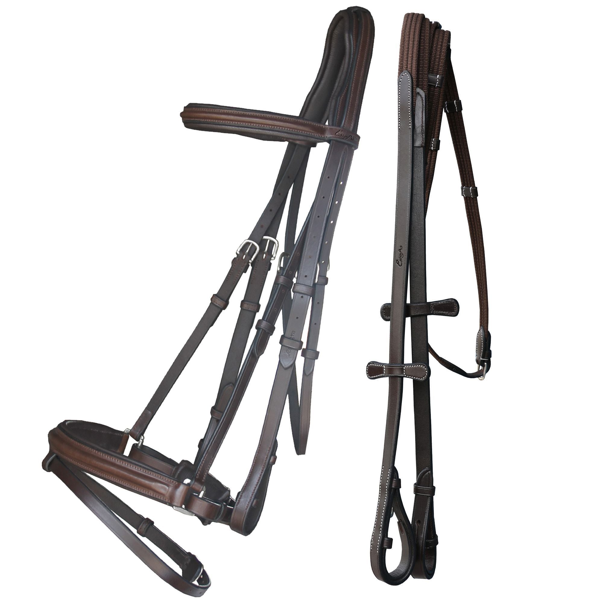 ExionPro Pressure Relief Crown Dressage Bridle with Web Reins