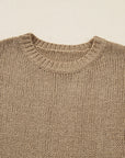 Solid Slouchy Drop Shoulder Sweater Dress