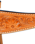 Western Horse Headstall Floral Carved Tan Leather
