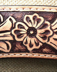 HILASON Western Horse Leather Headstall & Breast Collar Set Floral Roughout Dark Brown