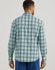 Men's Wrinkle Resist Long Sleeve Western Snap- Turquoise
