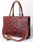 American Darling Briefcase Hand Tooled Genuine Leather Women Bag Western Handbag Purse