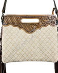 American Darling Clutch Hand Tooled Hair On Genuine Leather Women Bag Western Handbag Purse