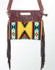 American Darling ADBG247DAR1 Clutch Hand Tooled Saddle Blanket Genuine Leather Women Bag Western Handbag Purse