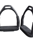 3 In Neck Hilason Western Slanted Stainless Steel rubber Pad Flex Stirrups Black