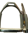 Hilason Stainless Steel Flex Horse Stirrups White Pads English Saddle