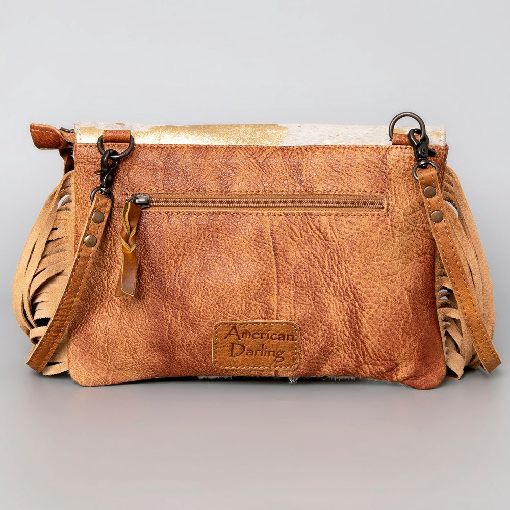 American Darling Hand Tooled Hair-On Genuine Leather Women Bag Western Handbag Purse