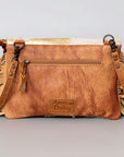 American Darling Hand Tooled Hair-On Genuine Leather Women Bag Western Handbag Purse