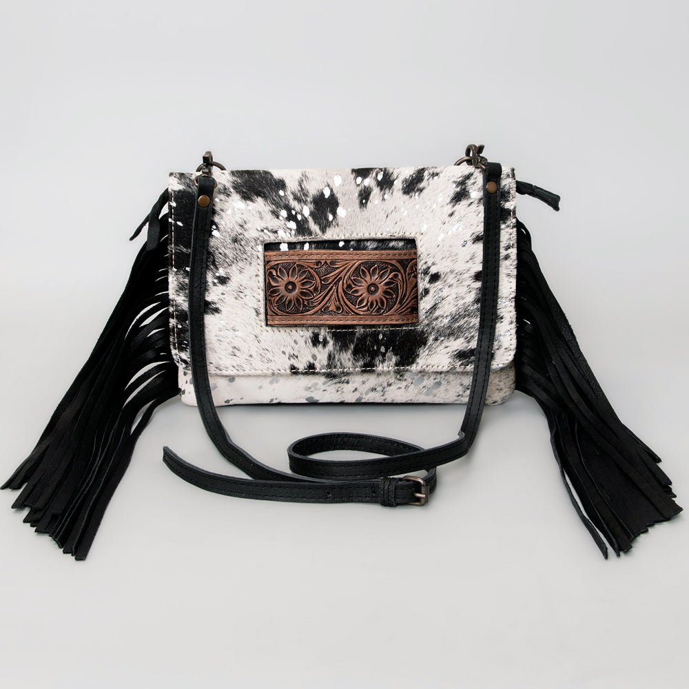 American Darling Hand Tooled Hair-On Genuine Leather Women Bag Western Handbag Purse