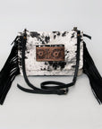 American Darling Hand Tooled Hair-On Genuine Leather Women Bag Western Handbag Purse